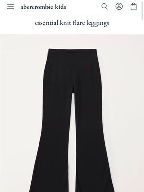 Abercrombie Kids Black Essential Knit Flare Leggings